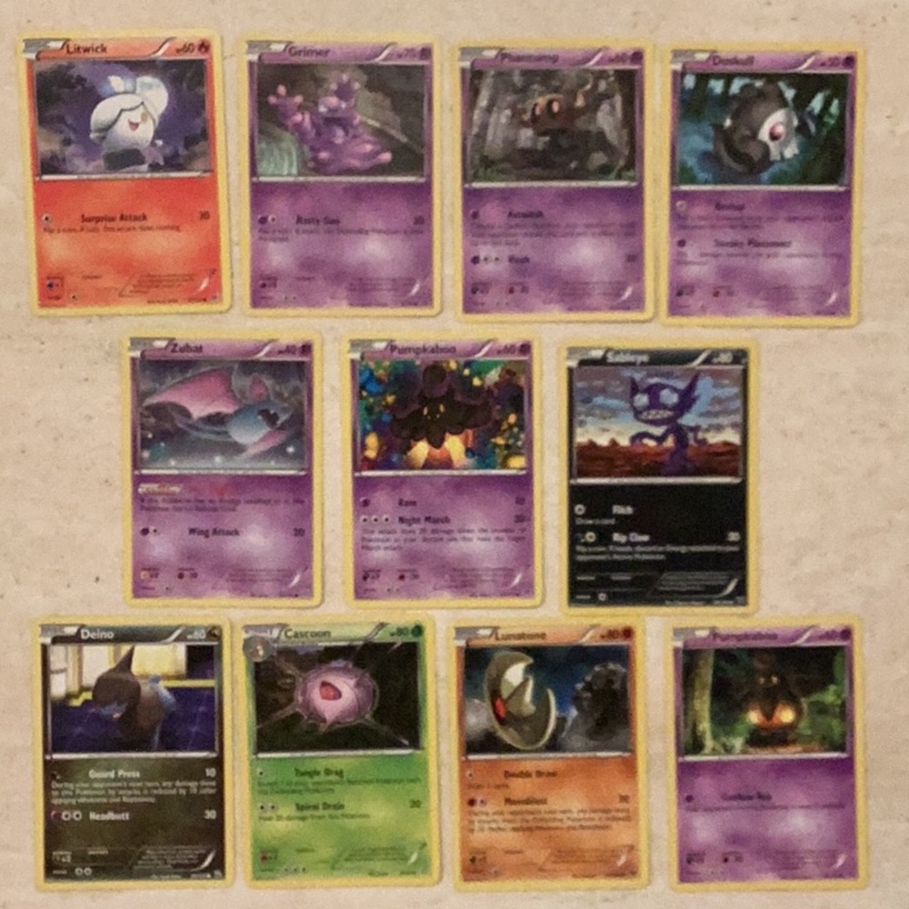 2012 Pokemon Cards 2014 Lot Of 11 Halloween Card Set Zubat Grimer Pumpkin